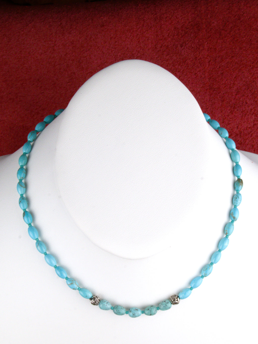 Petite Turquoise Choker Necklace 17 and 1/4"  NN70
