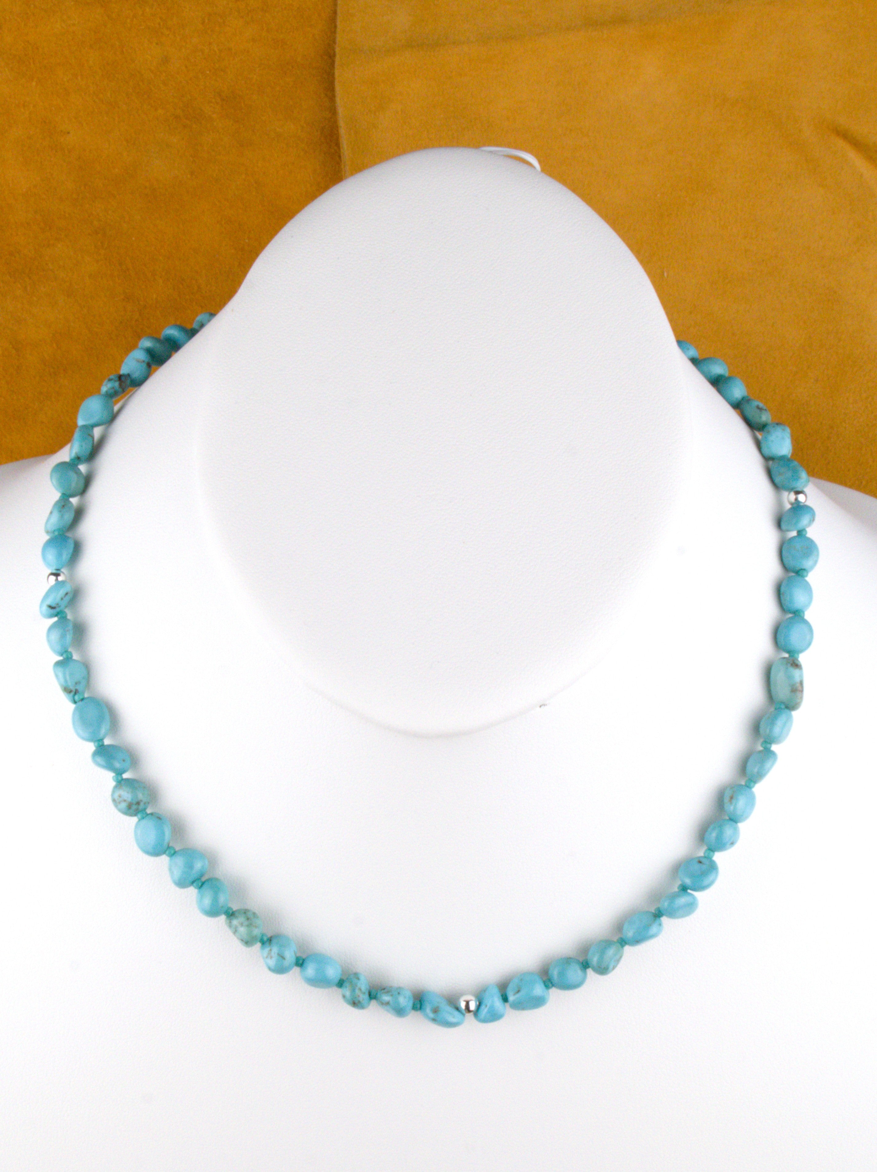 Turquoise Nugget Necklace 19 and 1/2