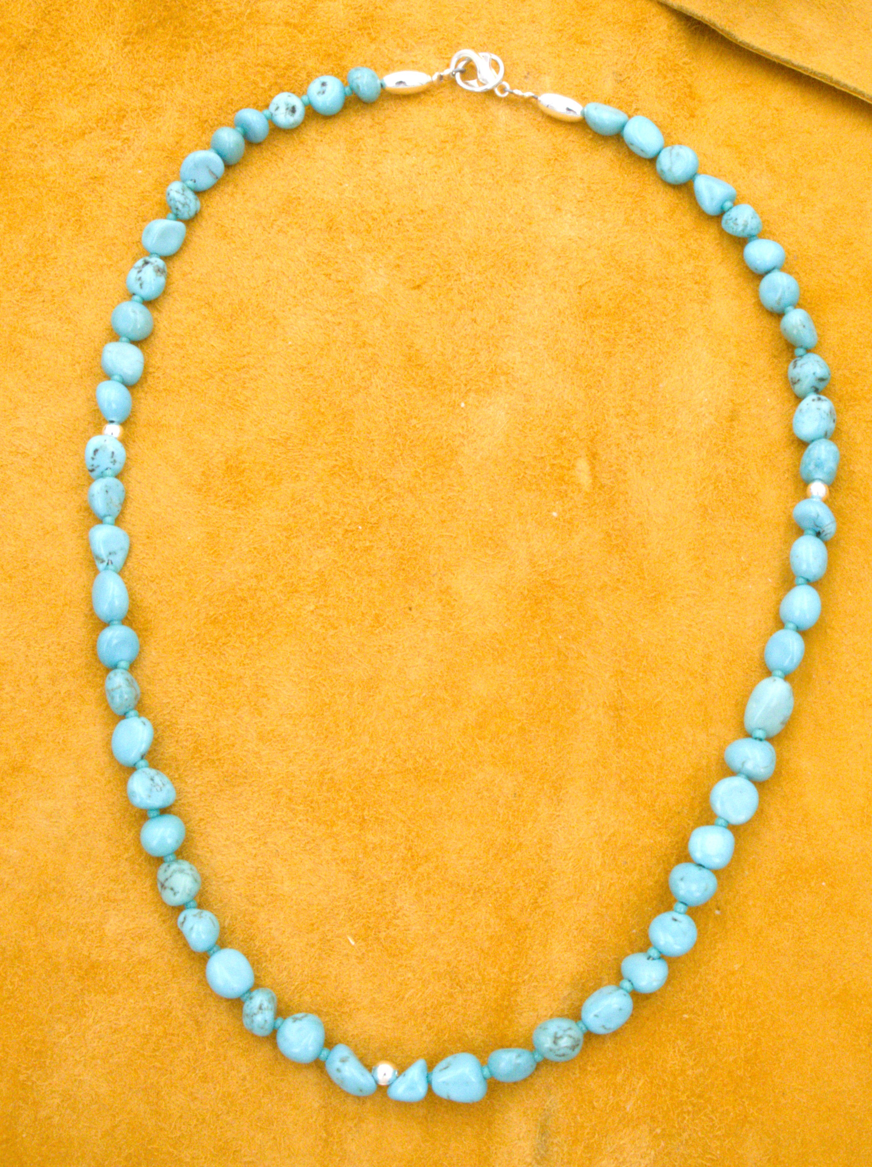 Turquoise Nugget Necklace 19 and 1/2