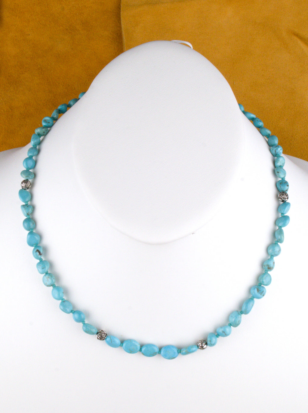 Turquoise Nugget Necklace 19 and 3/4"  NN73