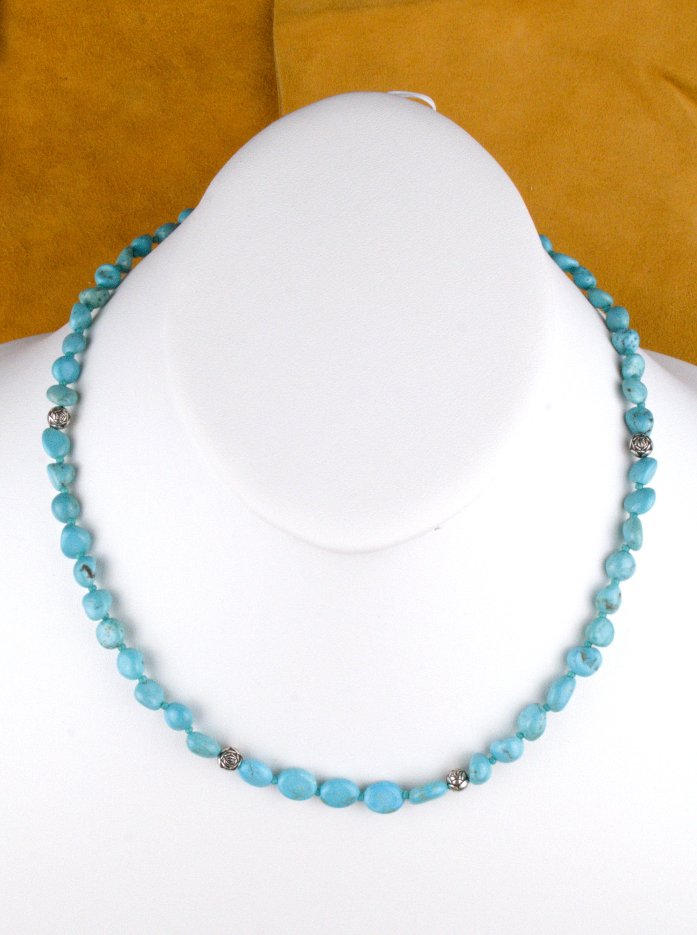 Turquoise Nugget Necklace 19 and 3/4"  NN73