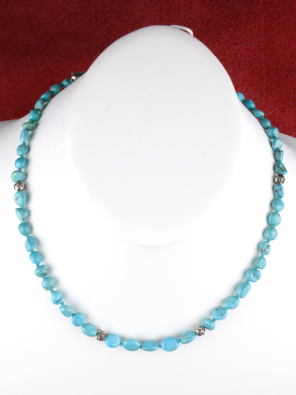 Turquoise Nugget Necklace 19 and 3/4"  NN73