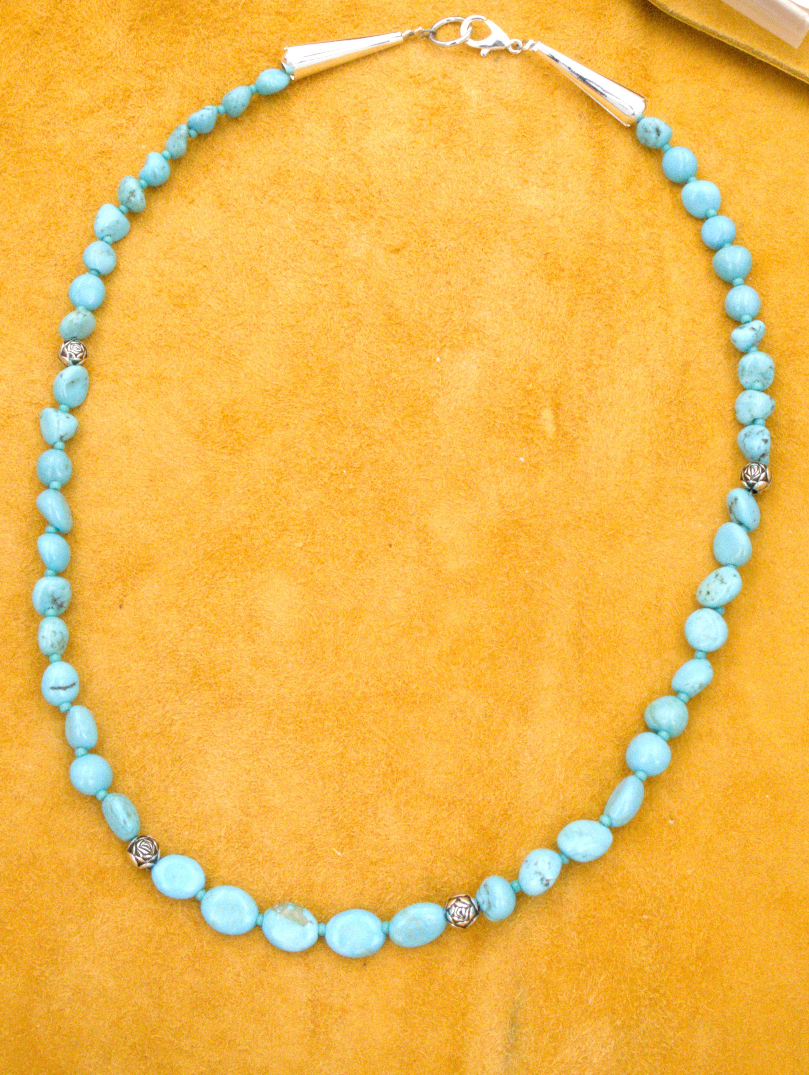 Turquoise Nugget Necklace 19 and 3/4