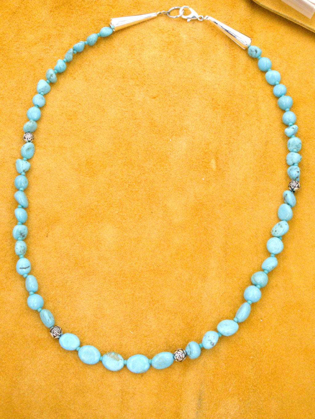 Turquoise Nugget Necklace 19 and 3/4"  NN73