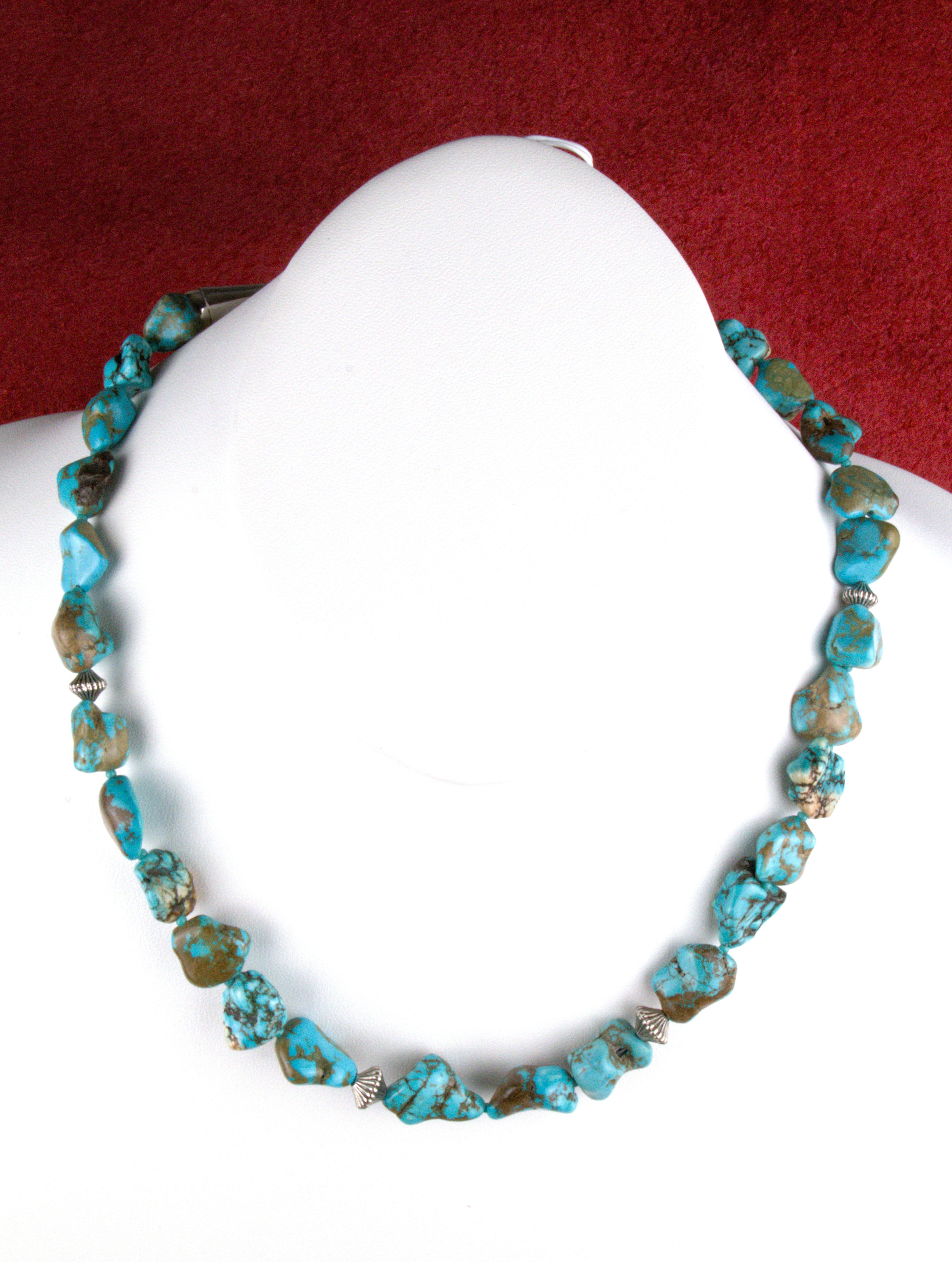 20" Chunky Turquoise Nugget Necklace One-of-a-Kind  NN74