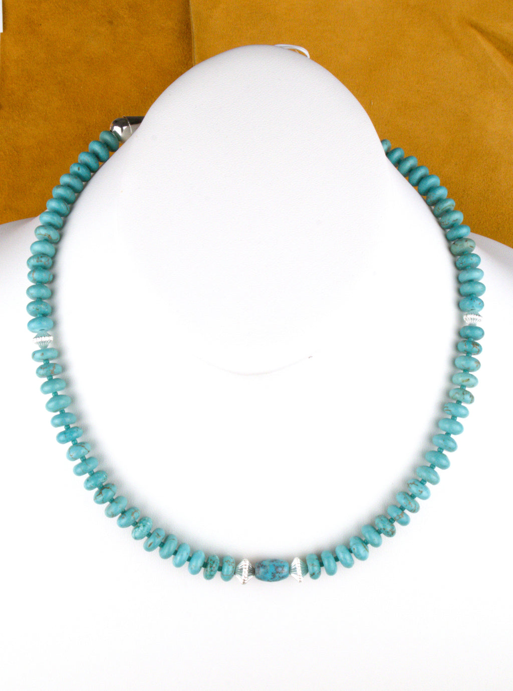 Turquoise Rondel Necklace 20 and 1/2" One-of-a-Kind  NN75