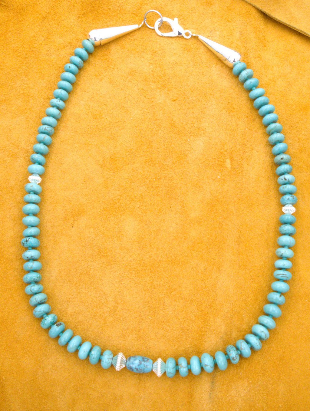 Turquoise Rondel Necklace 20 and 1/2" One-of-a-Kind  NN75