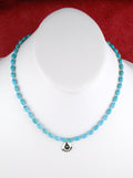 Turquoise Bear Paw Beaded Necklace 20"