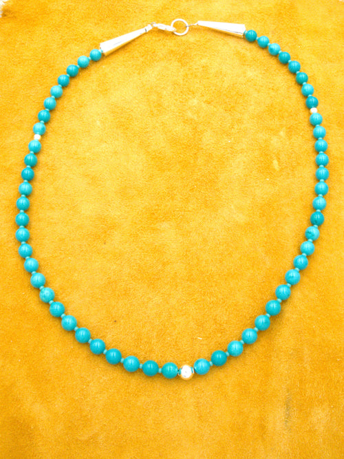 Beaded Turquoise Necklace 19 and 1/2"  NN80