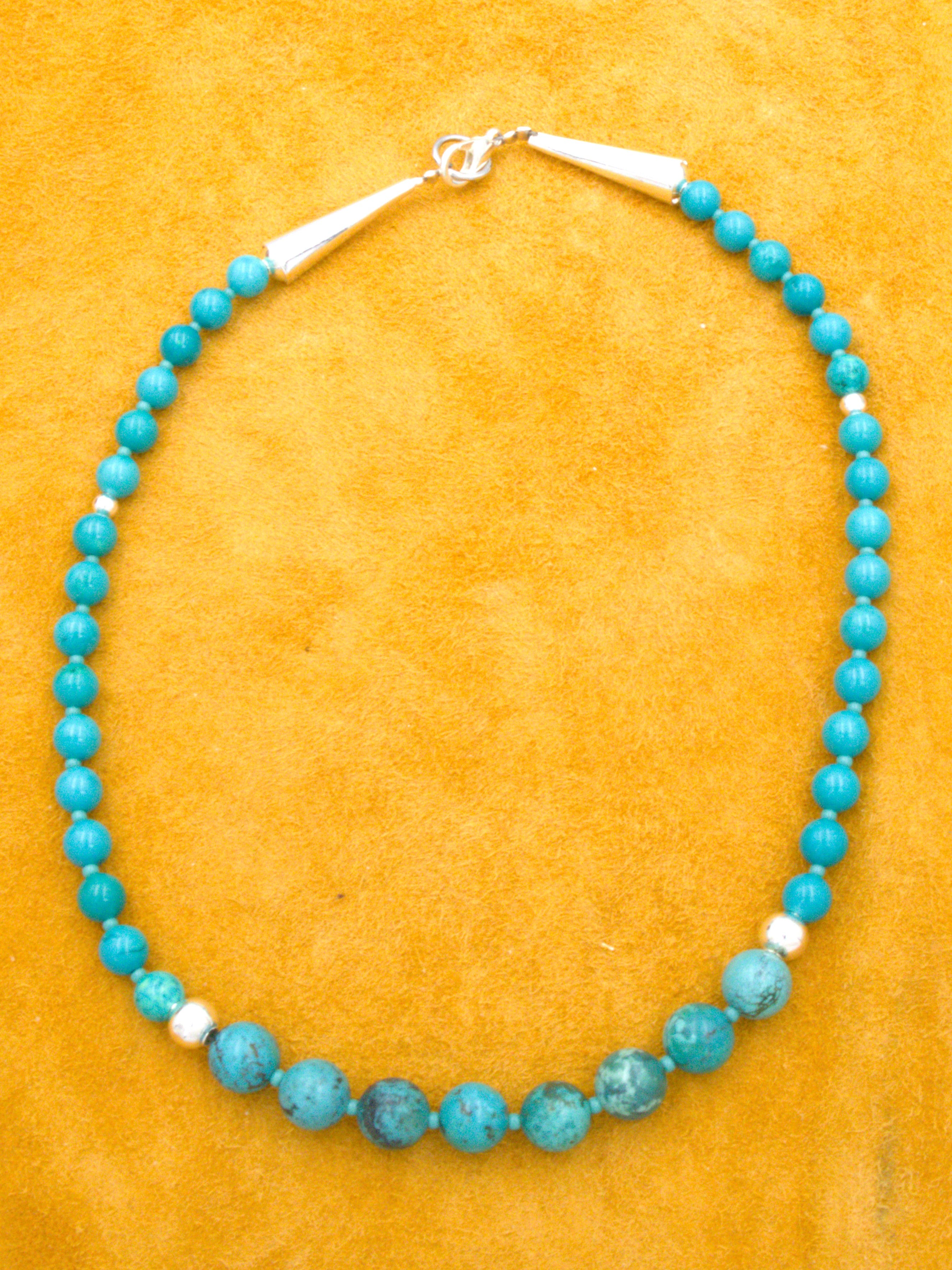 Turquoise Choker Necklace 16 and 1/4"  NN81