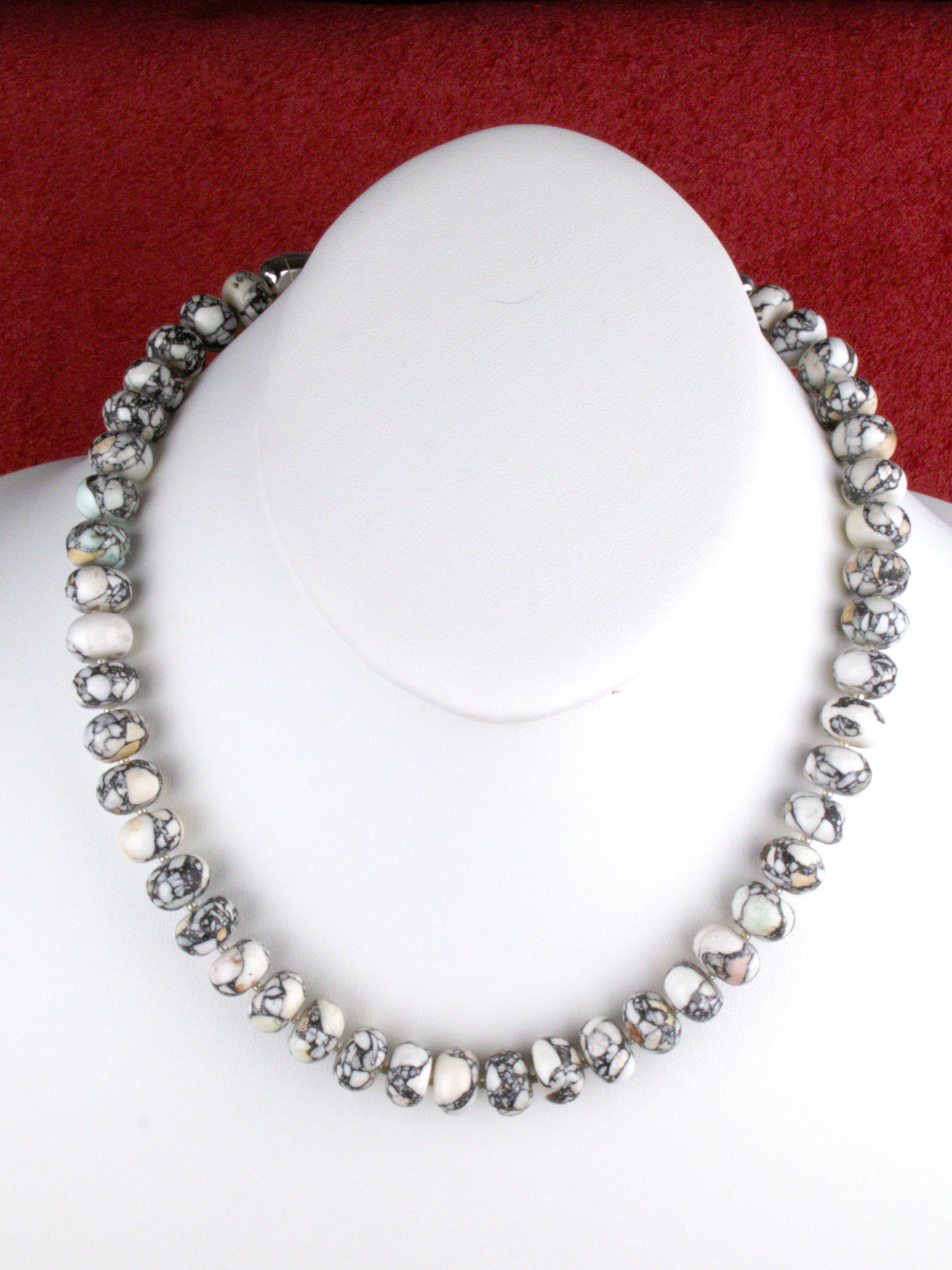 20" White Buffalo Turquoise Statement Necklace  NN83