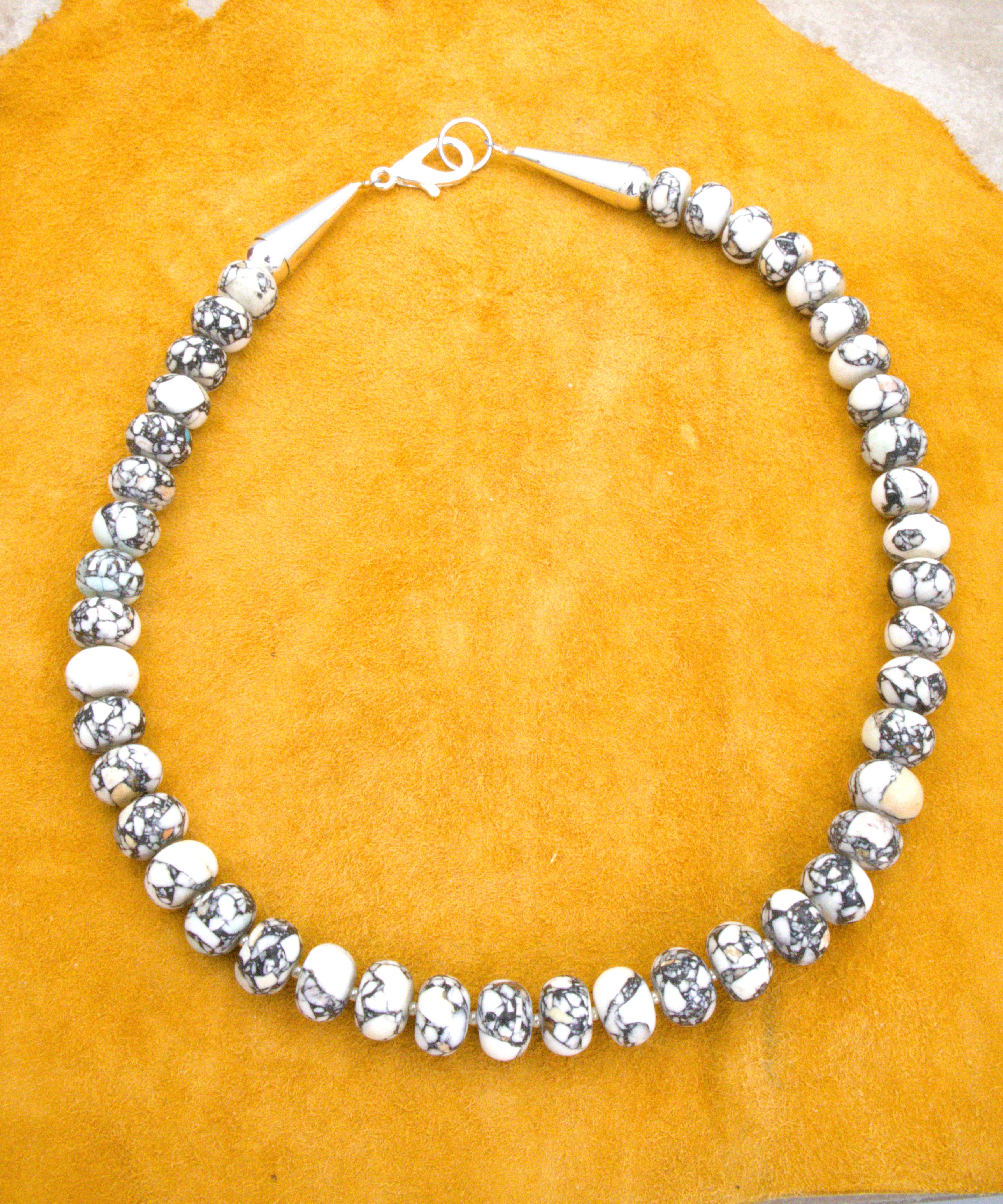20" White Buffalo Turquoise Statement Necklace  NN83