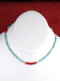 Turquoise and Coral 17" Choker Necklace  NN85