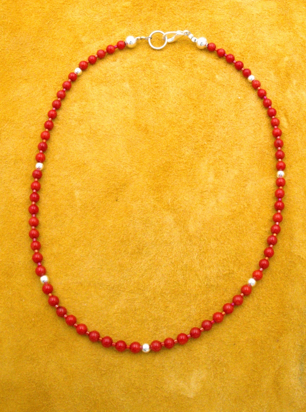 Petite Coral Choker Necklace 16"  NN88