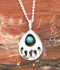 Native American Bear Paw Turquoise Pendant PE06