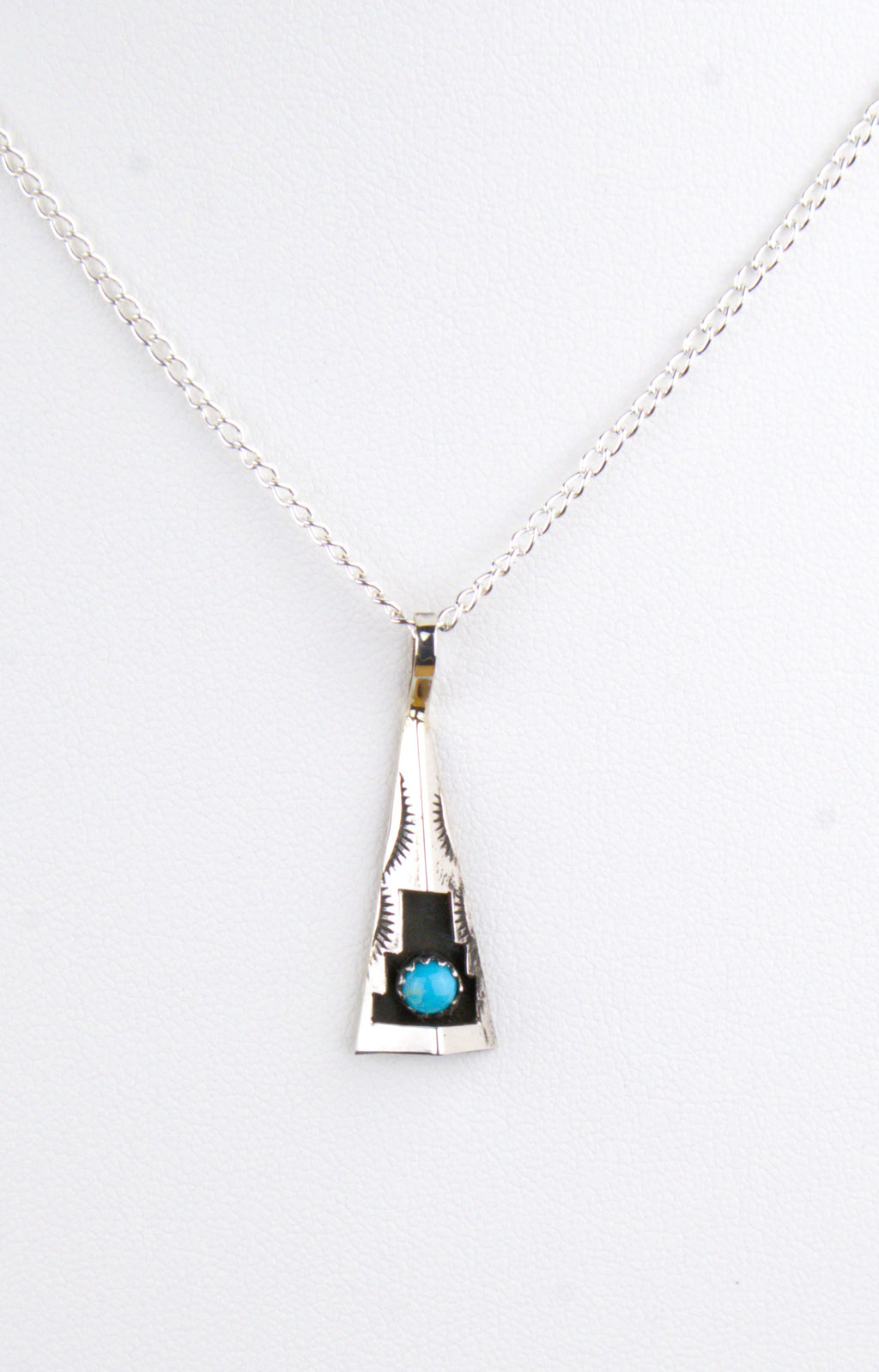 Native American Sterling Silver Turquoise Pendant