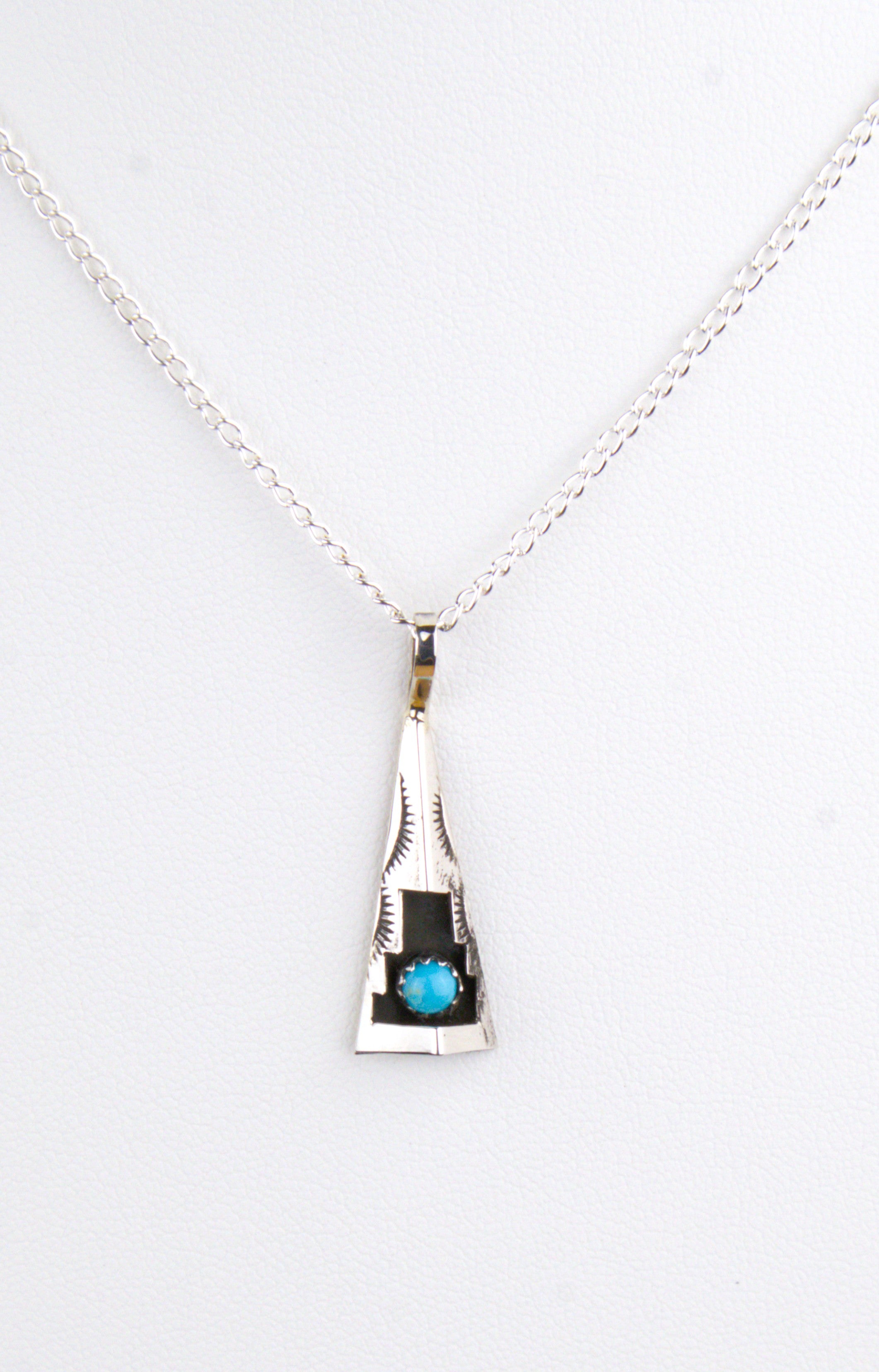 Native American Sterling Silver Turquoise Pendant