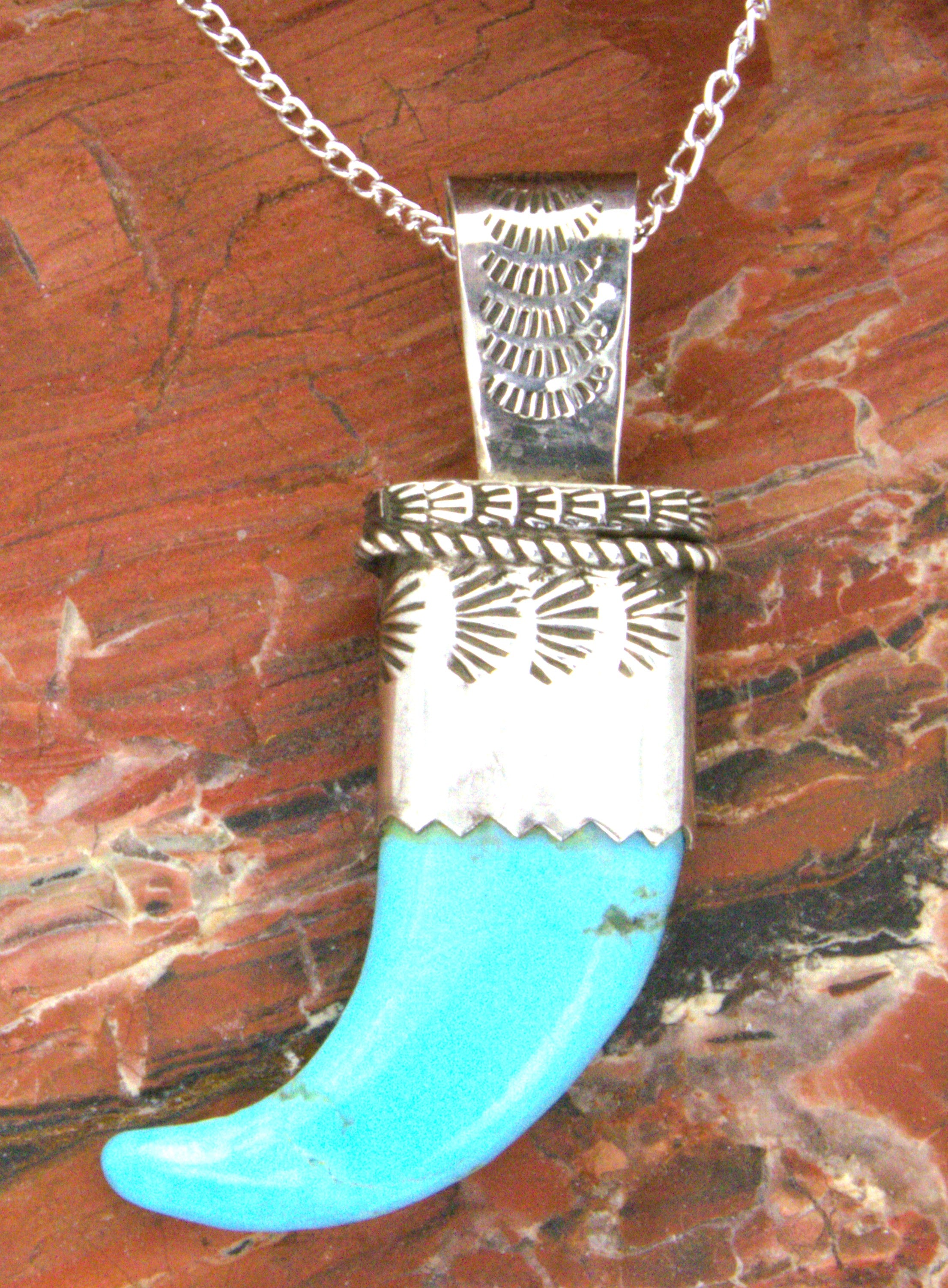 Turquoise Jewelry Turquoise Bear Claw Pendant PE09