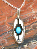 Native American Sterling Silver Turquoise Pendant