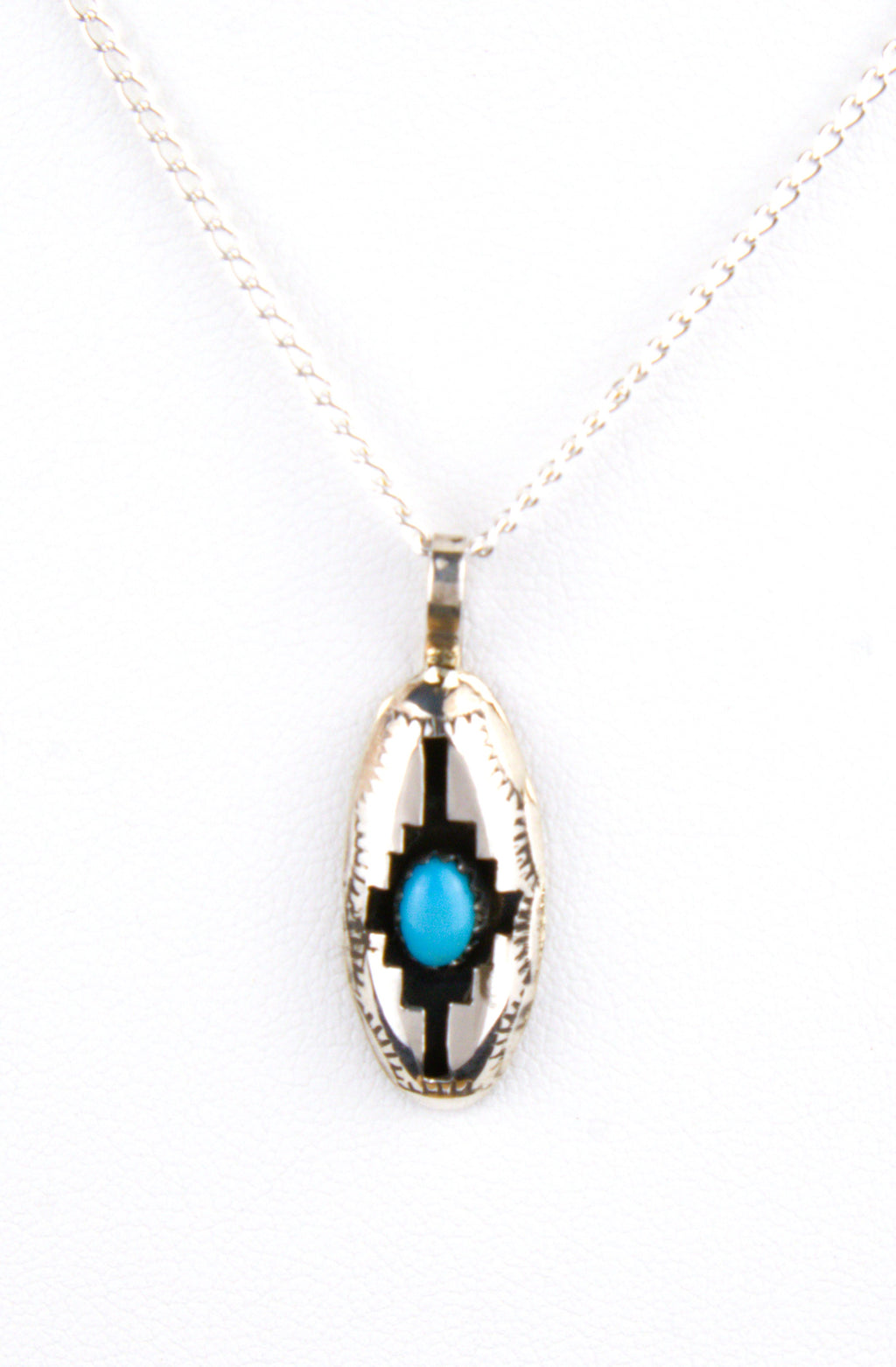 Native American Sterling Silver Turquoise Pendant