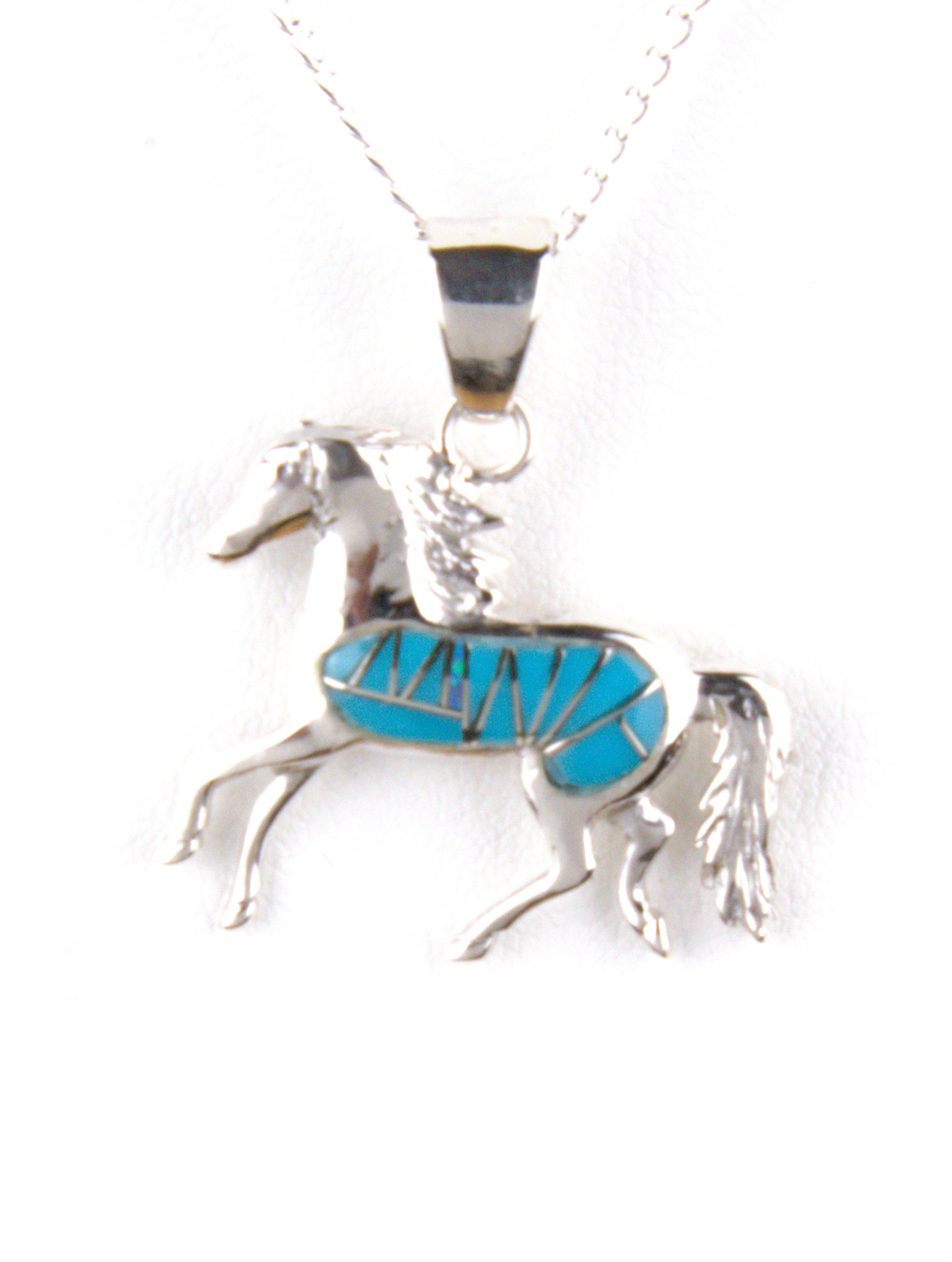 Turquoise Jewelry Turquoise Opal Horse Pendant PO04