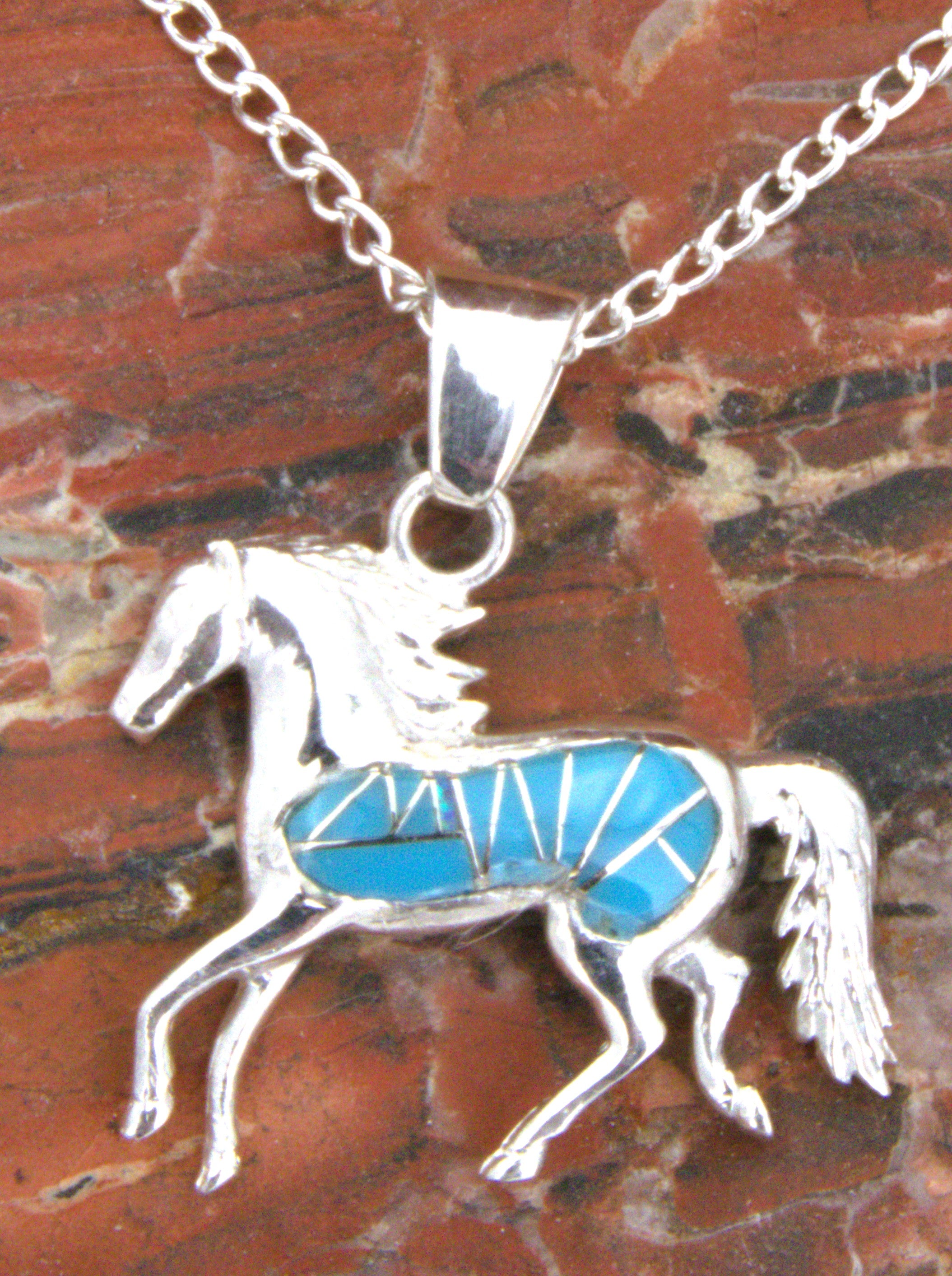 Turquoise Jewelry Turquoise Opal Horse Pendant PO04
