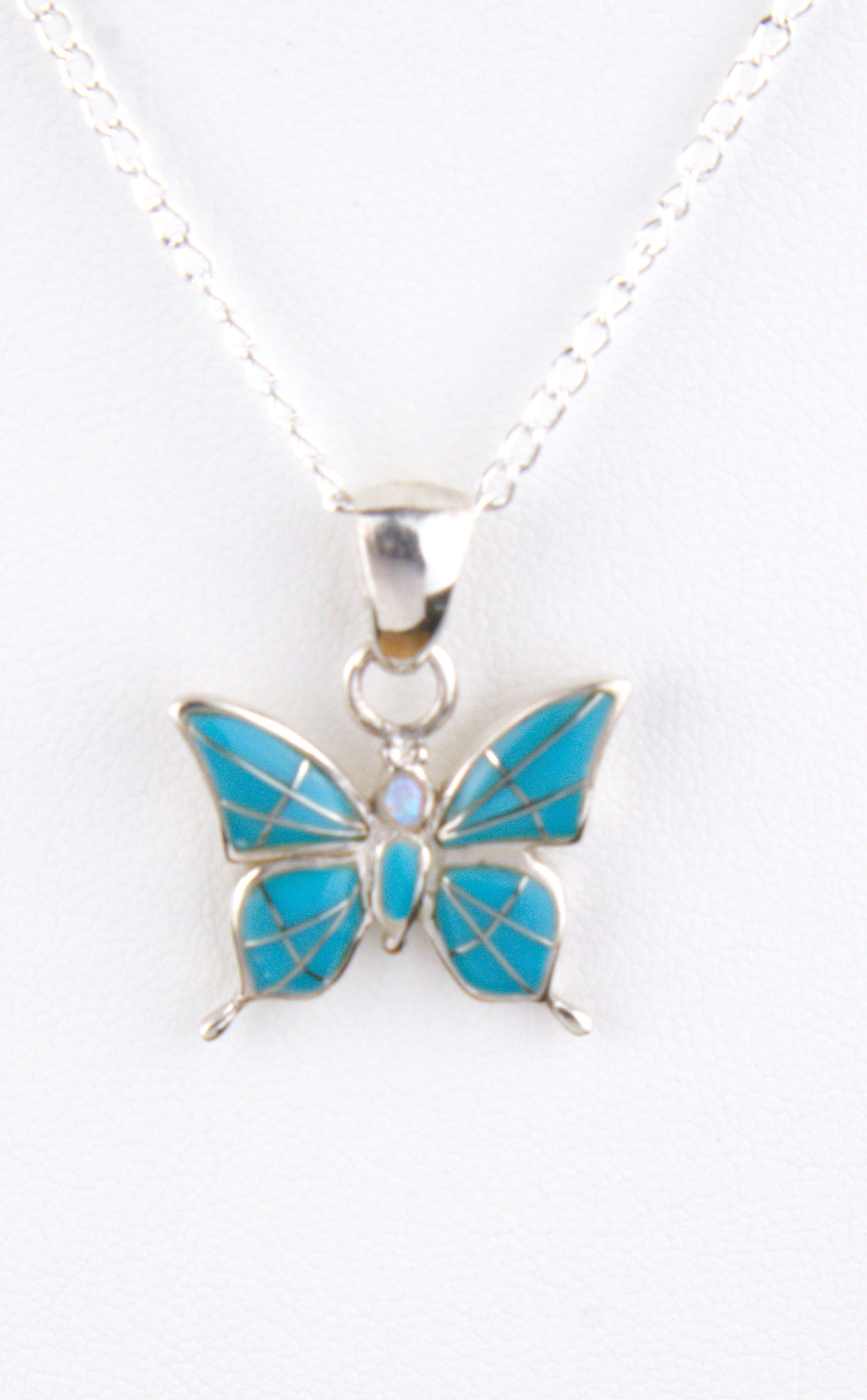 Turquoise Butterfly Pendant Necklace