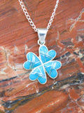 Four Leaf Clover Turquoise Opal Pendant Necklace