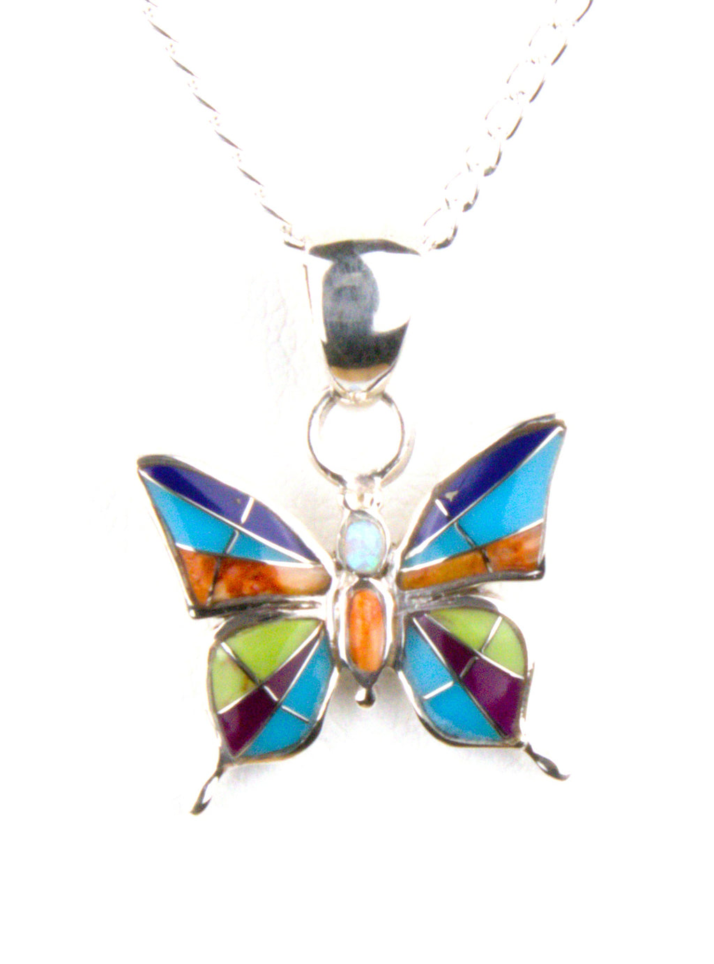 Butterfly Pendant and Dangle Earrings Turquoise Jewelry Set