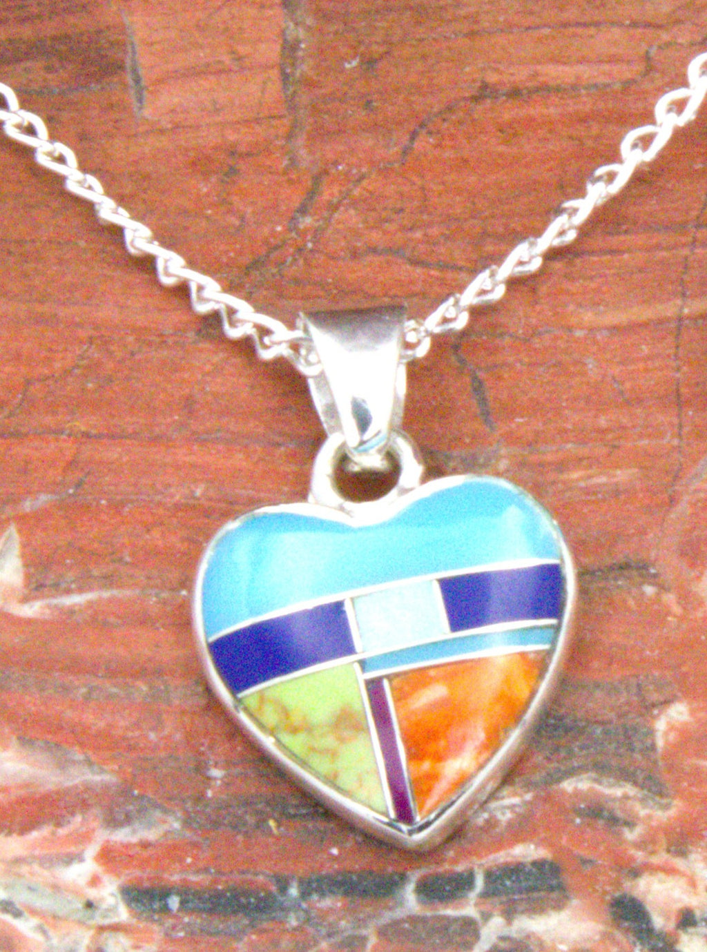 Heart Dangle Earrings and Pendant Turquoise Jewelry Set  EO13PO14