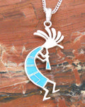 Sterling Silver Kokopelli Turquoise Pendant PO18