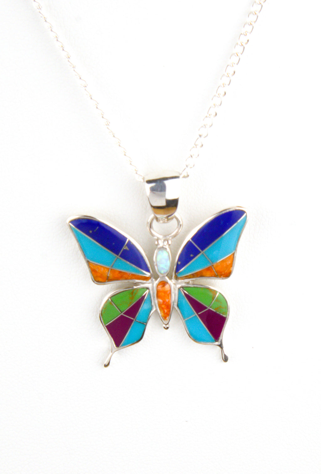 Large Turquoise Lapis Butterfly Pendant