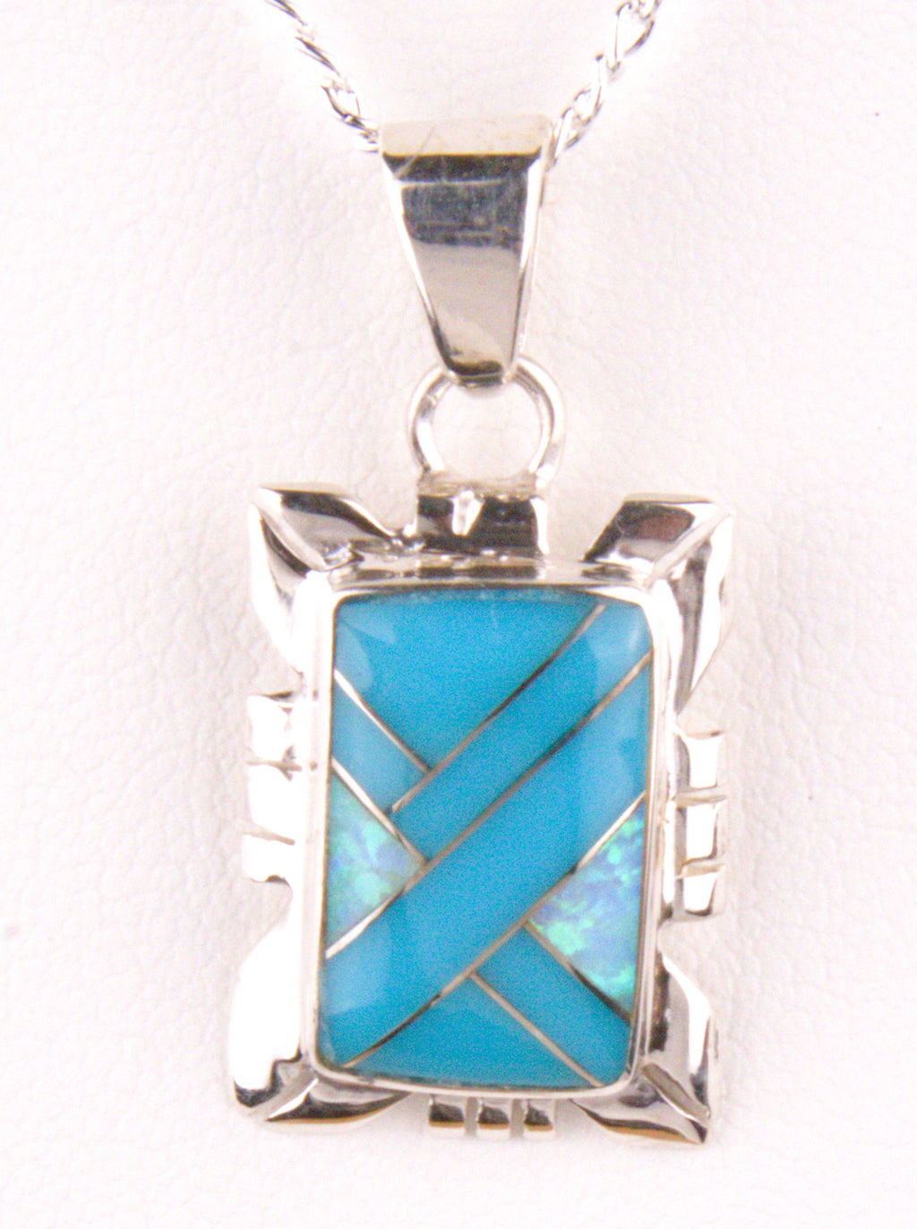 Sterling Silver Turquoise Opal Pendant PO33