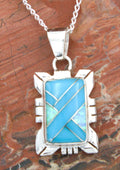 Sterling Silver Turquoise Opal Pendant PO33