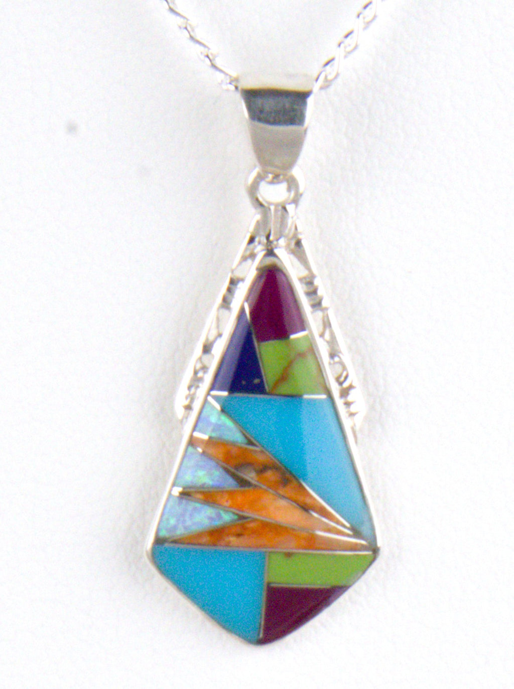 Turquoise Jewelry Sterling Silver Turquoise Opal Pendant PO36