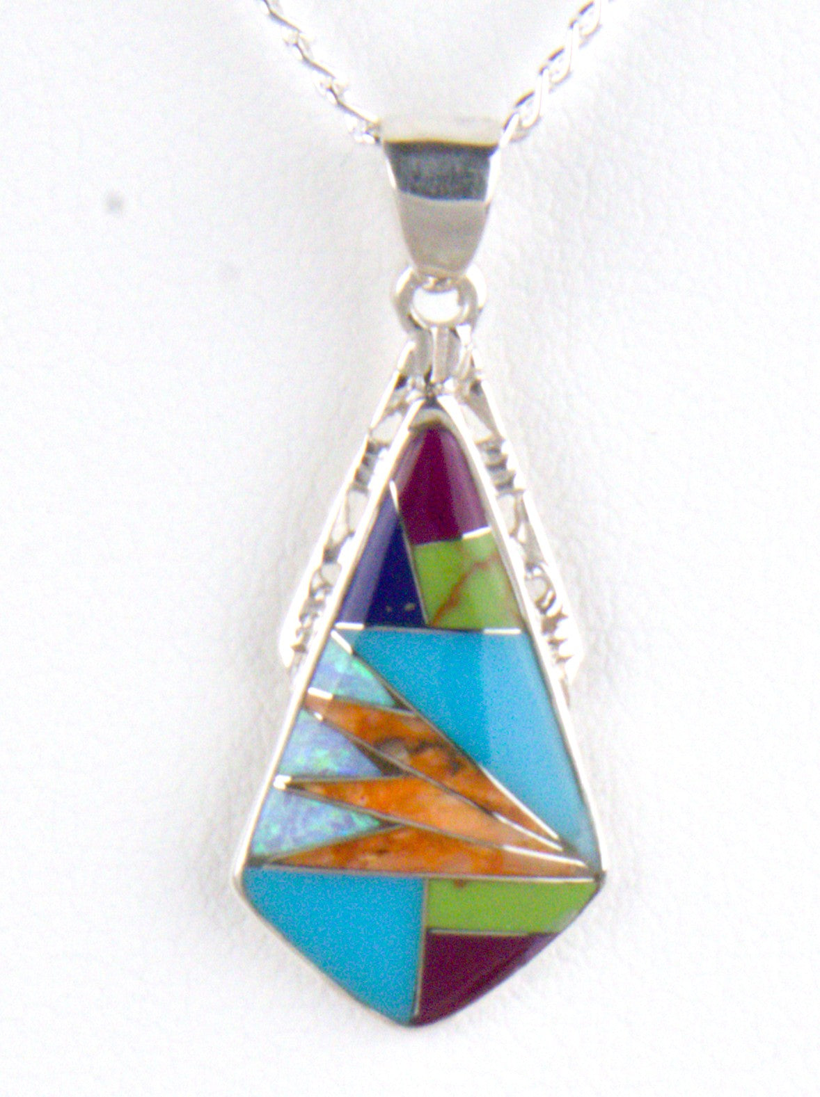Turquoise Jewelry Sterling Silver Turquoise Opal Pendant PO36