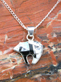 White Buffalo Turquoise Stylized Bear Pendant
