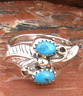 Native American Turquoise Feather Ring RE04