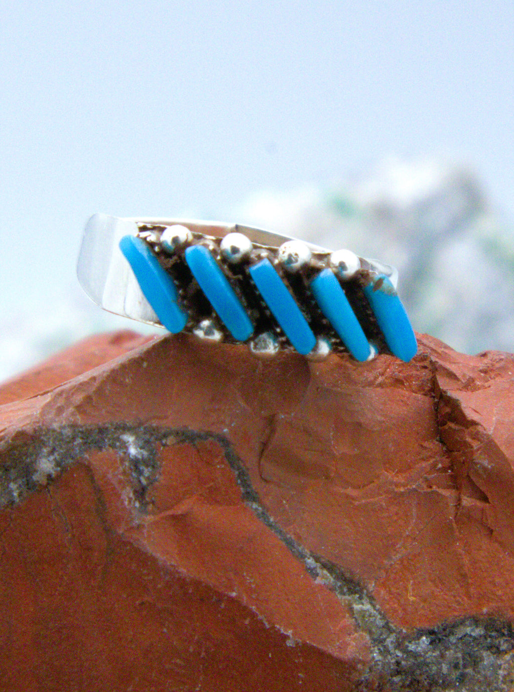 Turquoise Peti-Point Zuni Ring