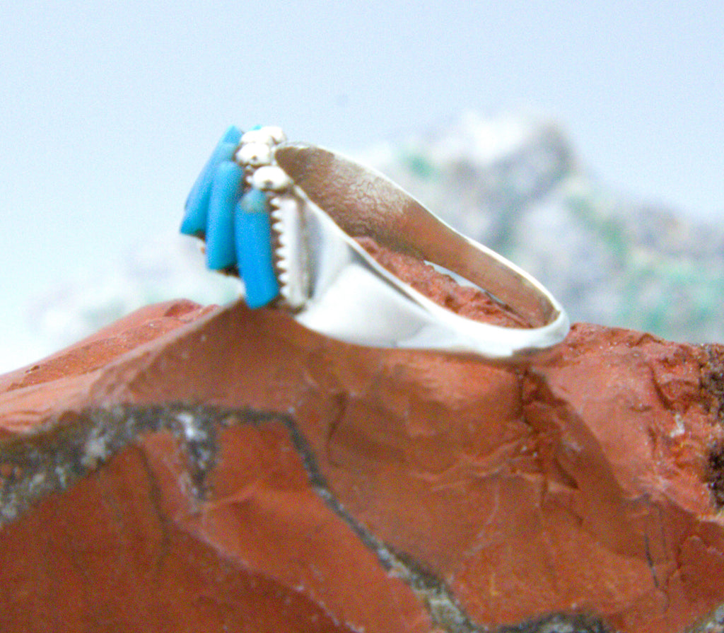 Turquoise Peti-Point Zuni Ring