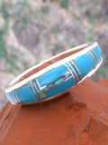 Turquoise Jewelry Sterling Silver Turquoise Opal Inlay Ring RO11