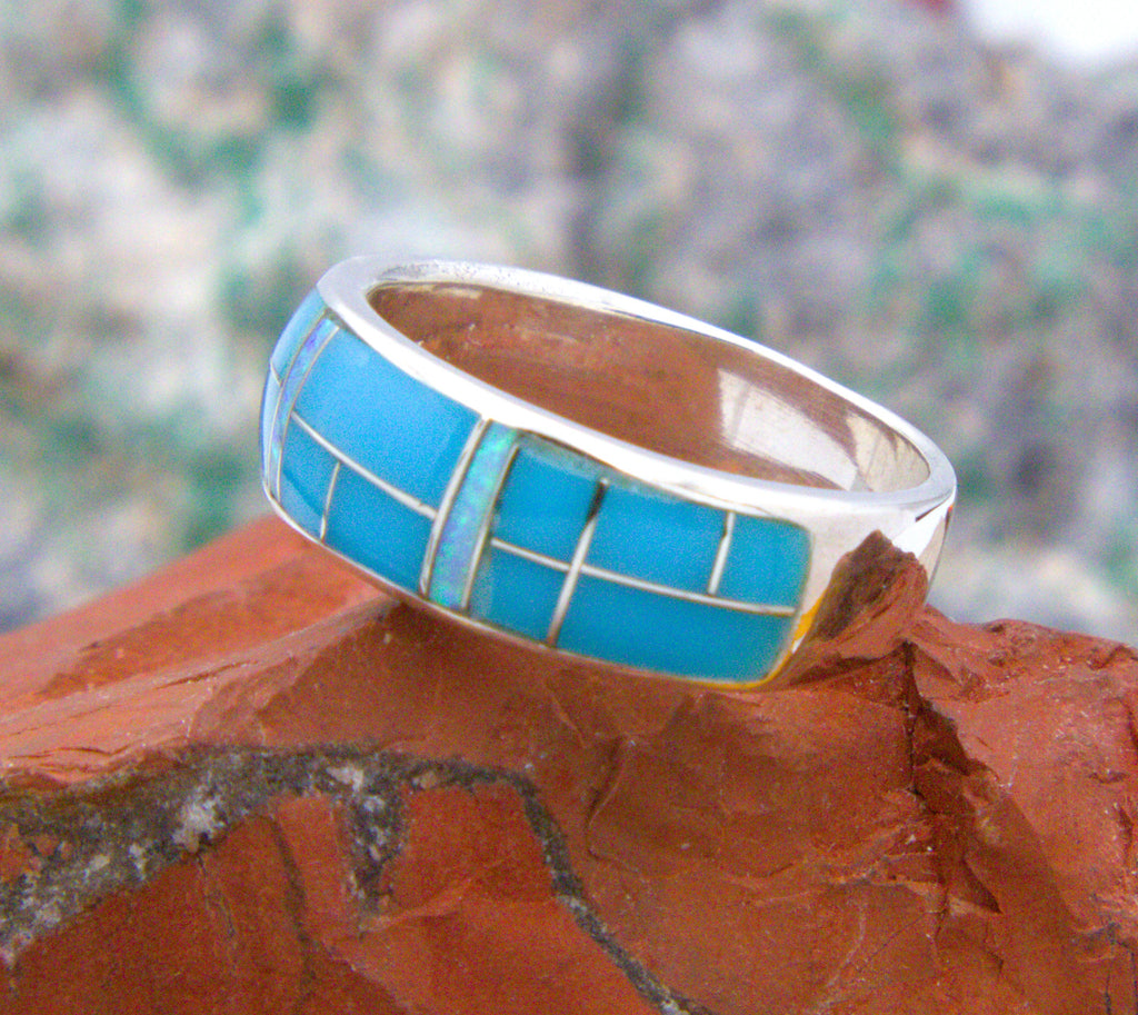 Turquoise and Opal Southwestern Turquoise Ring