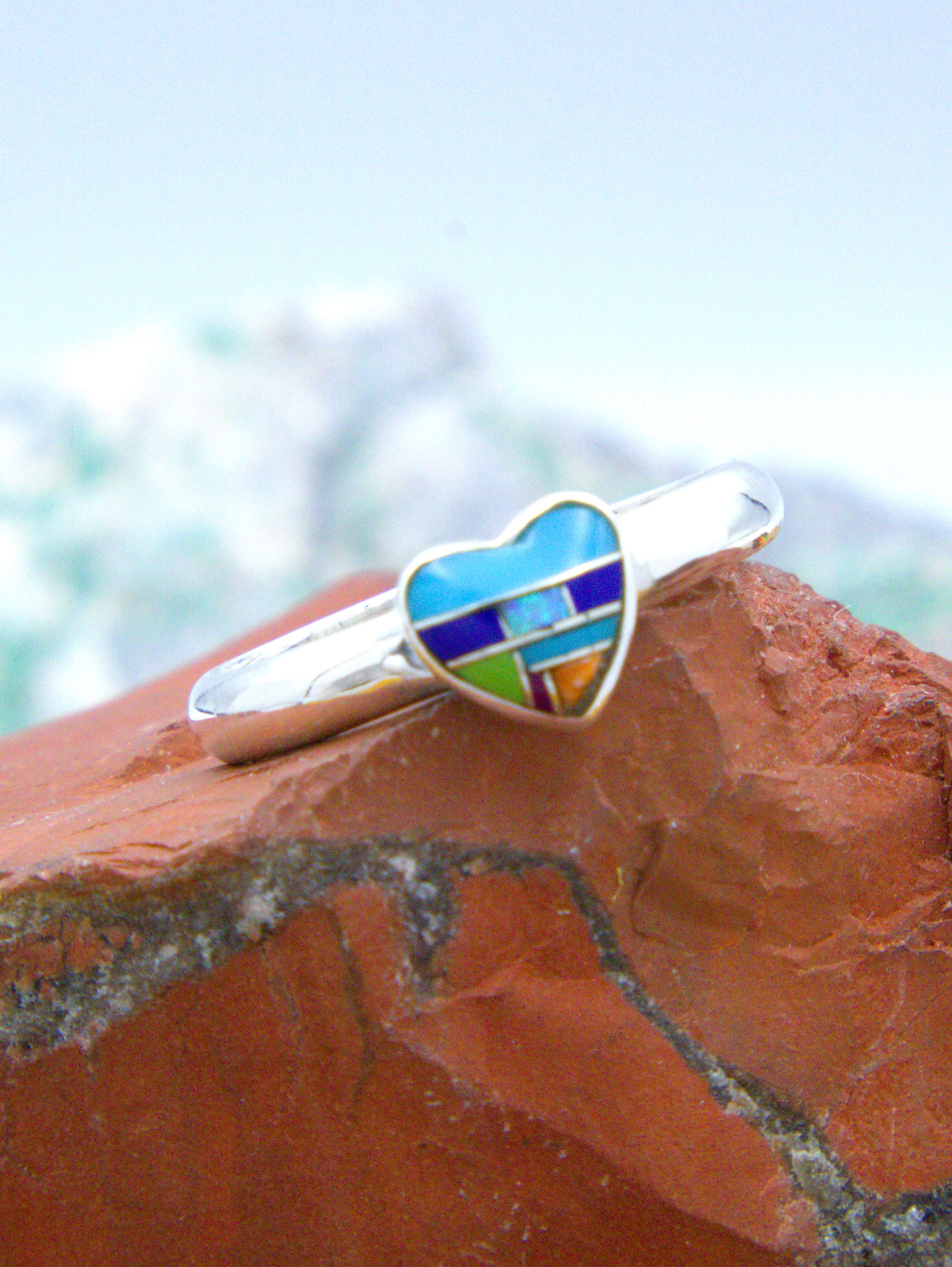 Petite Turquoise Heart Ring