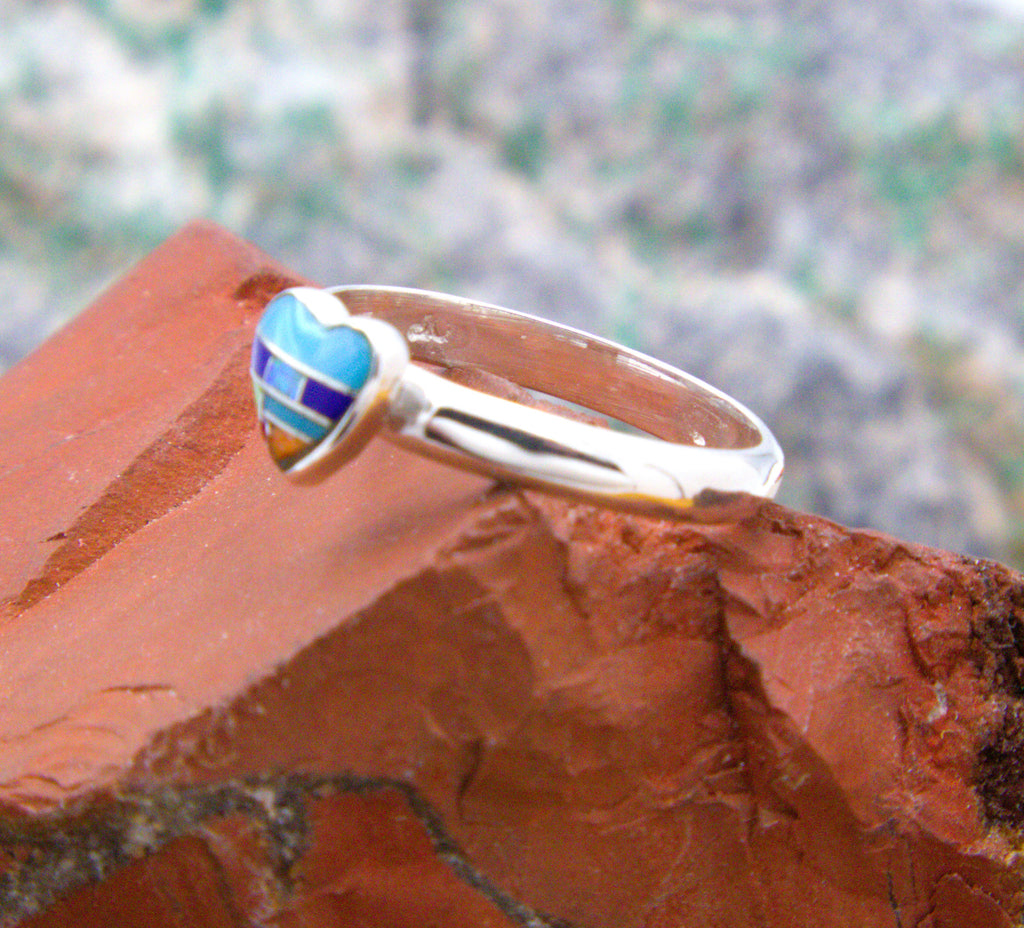 Petite Turquoise Heart Ring