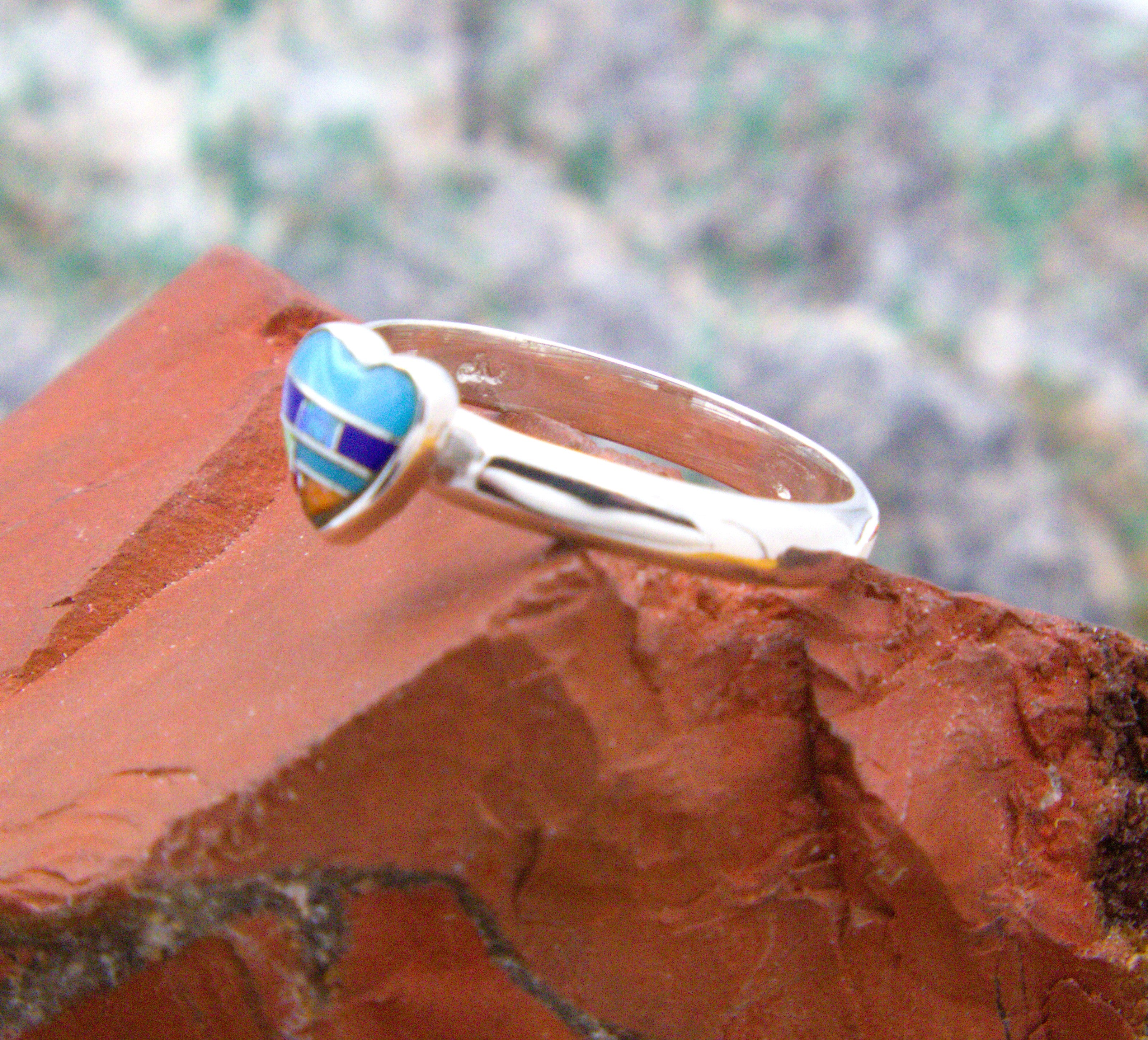Petite Turquoise Heart Ring