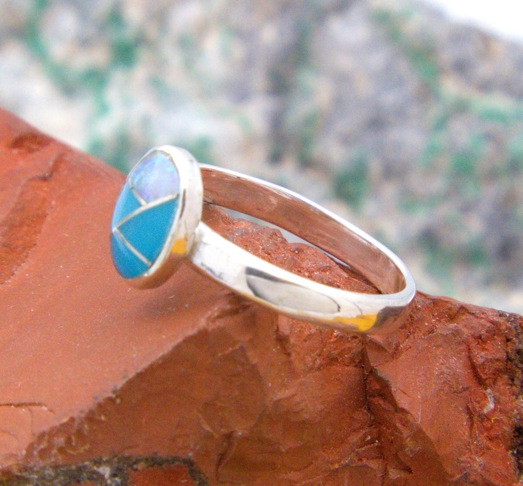 Turquoise and Opal Southwestern Ring