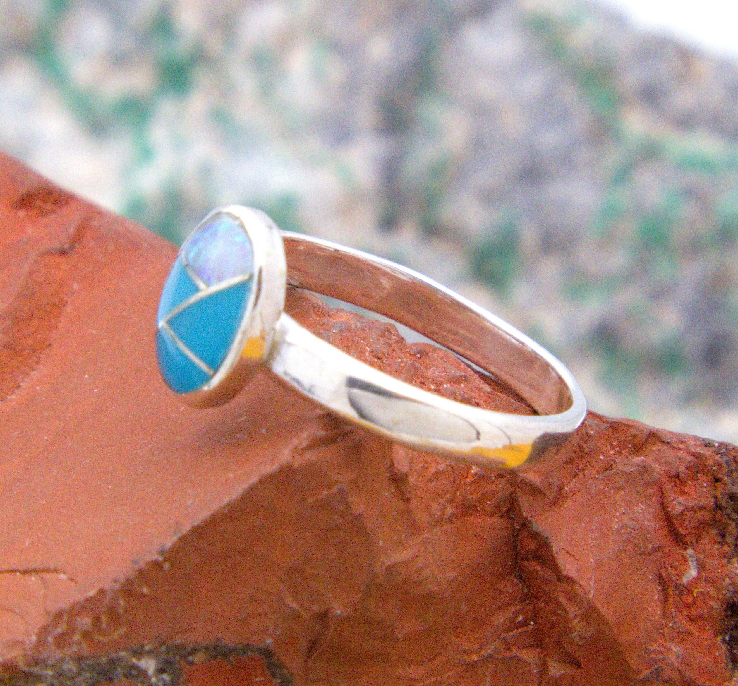 Turquoise and Opal Southwestern Ring