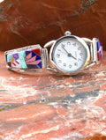 Sterling Silver Turquoise Coral Ladies Watch WL02