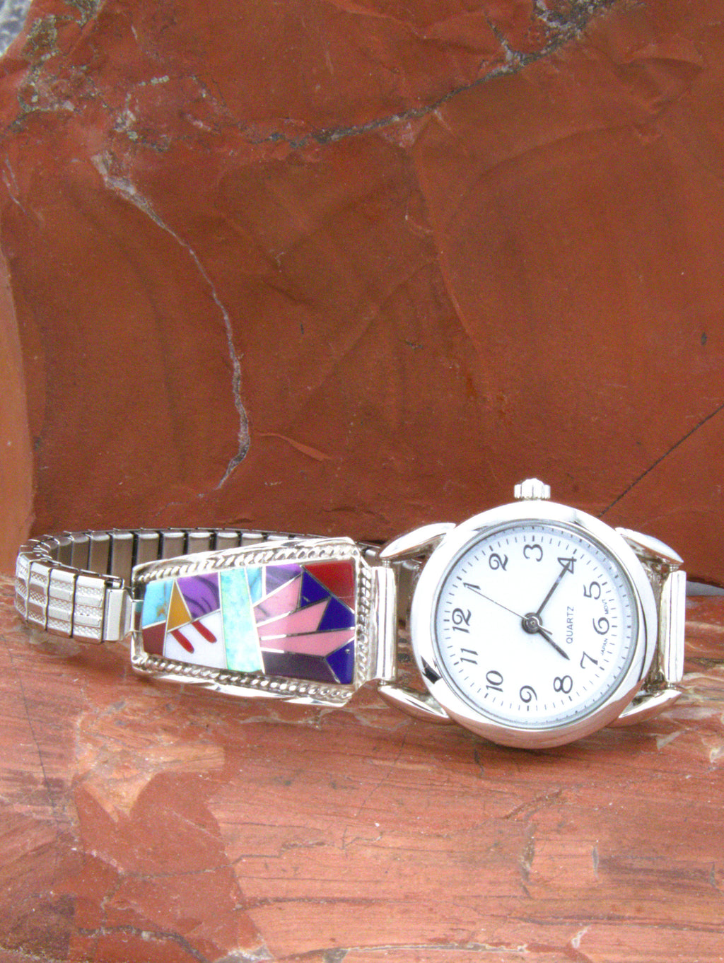 Turquoise Jewelry Sterling Silver Turquoise Coral Ladies Watch WL02