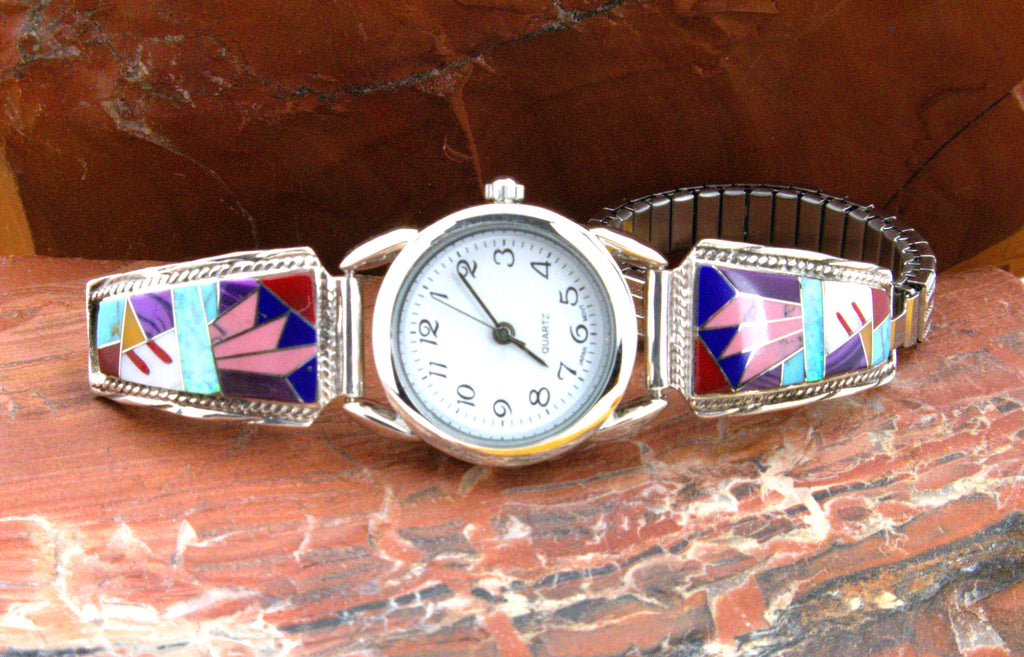 Sterling Silver Turquoise Coral Ladies Watch WL02